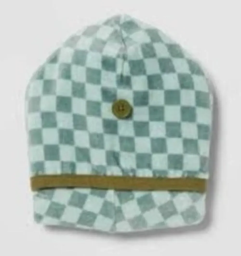 Kids' Hair Towel Green Checkered - Pillowfort™: T4956